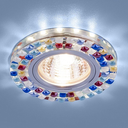 Точечный светильник с LED подсветкой 2195 MR16 SL/MLT зеркальный/мульти Elektrostandard - фото