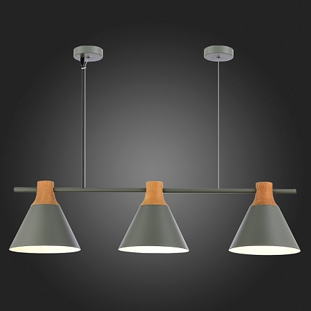 Светильник подвесной Серый/Серый, Светлое дерево E27 3*60W SLE125113-03 - фото