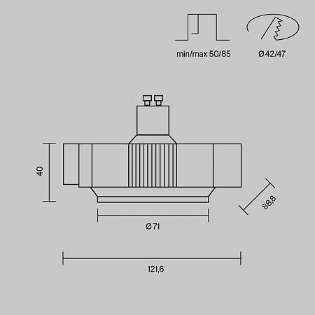 Встраиваемый светильник Technical DL139-GU10-B - фото