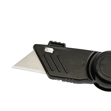 Нож строительно-монтажный с трапециевидным лезвием, 19 мм, 1 лезвие в рукоятке, STEKKER KMU-11-T - фото