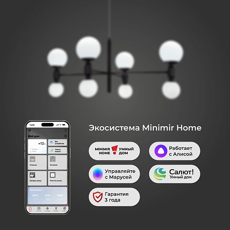 Потолочный светильник Eurosvet 30182/8 черный - фото