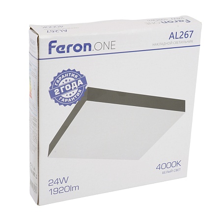 Светодиодный светильник Feron AL267 накладной 24W 4000K черный - фото