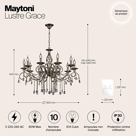 Люстра Maytoni Grace RC247-PL-10-R - фото