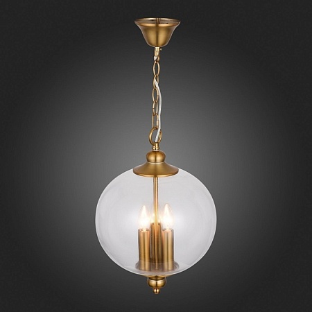 Светильник подвесной ST-Luce Золотистый/Прозрачный E14 3*60W SL362.203.03 - фото