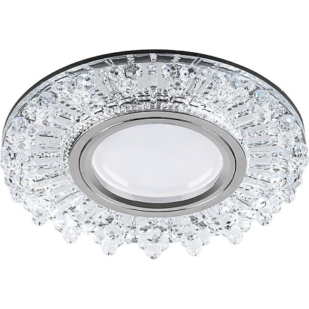Светильник встраиваемый с LED подсветкой Feron CD944 потолочный MR16 G5.3 прозрачный, хром - фото