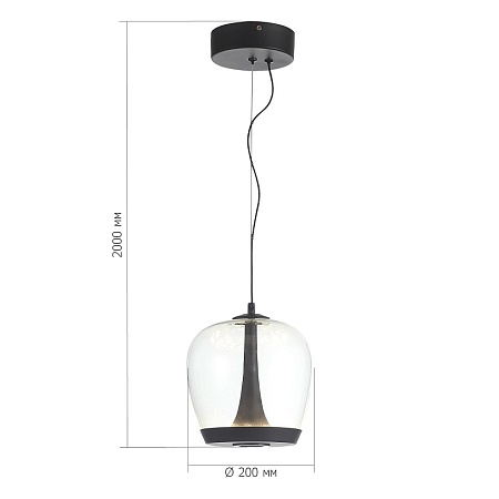 Светильник подвесной ST-Luce Черный/Прозрачный, Черный LED 1*17W 3000K SL6014.423.01 - фото
