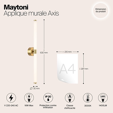 Настенный светильник (бра) Maytoni Axis MOD106WL-L16G3K - фото