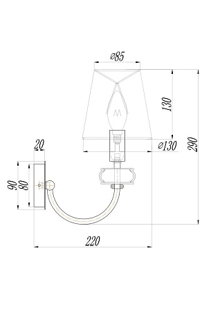 Настенный светильник (бра) Maytoni Roma ARM006WL-01G - фото