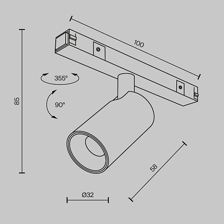 Трековая система Technical накладная низковольтная (48 Вольт) чёрная 200x200 TS-X-200-TR176-1-5WTW-M-B