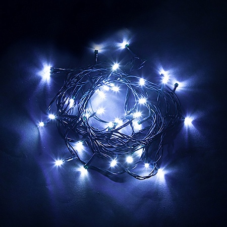 Светодиодная гирлянда Feron CL04 линейная 6м +3м 230V синий, с питанием от сети, контроллером, зеленый шнур - фото