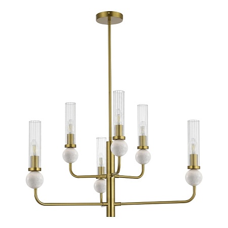 Светильник подвесной ST-Luce латунь/прозрачный E14 6*40W SL1244.303.06 - фото