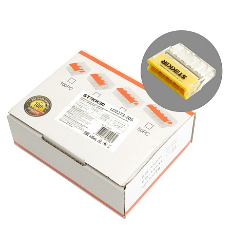 Клемма монтажная 8-проводная STEKKER  для 1-жильного проводника, LD2273-208 - фото