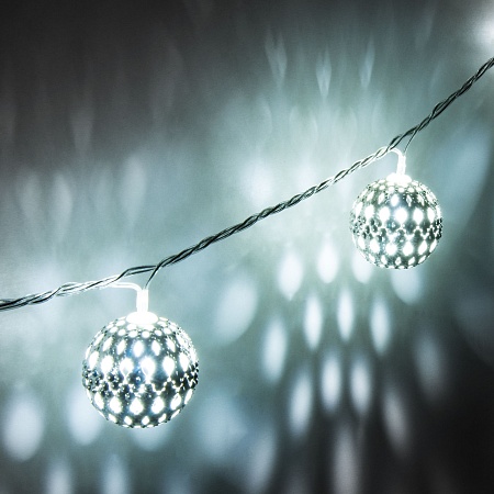 Гирлянда Eurosvet 400-003 хром/белый с эффектом мерцания - фото