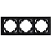 Рамка 3-местная, металл, STEKKER MFR00-7003-05, серия Катрин, черный - фото
