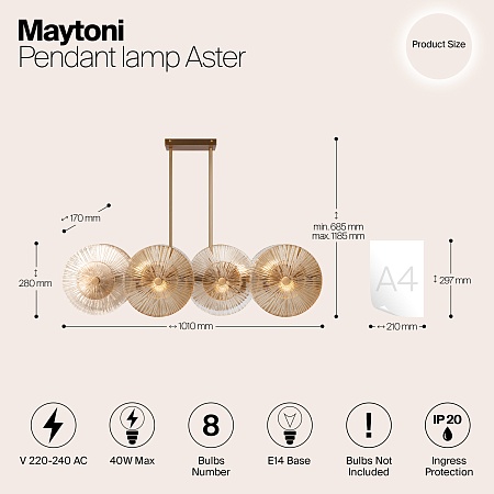 Подвесной светильник Maytoni Aster MOD007PL-08G1 - фото