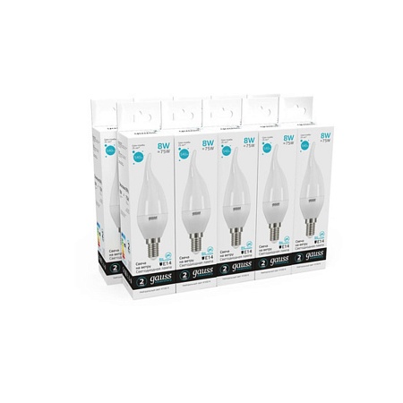 Светодиодная лампа Gauss Свеча на ветру 8W 540Lm 4100K E14 34128 - фото