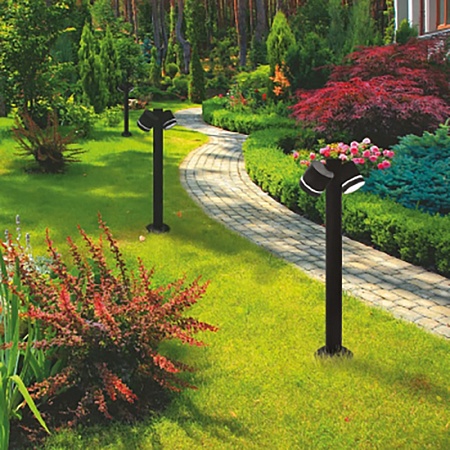 Светильник садово-парковый Feron DH1006, столб,  2*GX53 230V, черный - фото