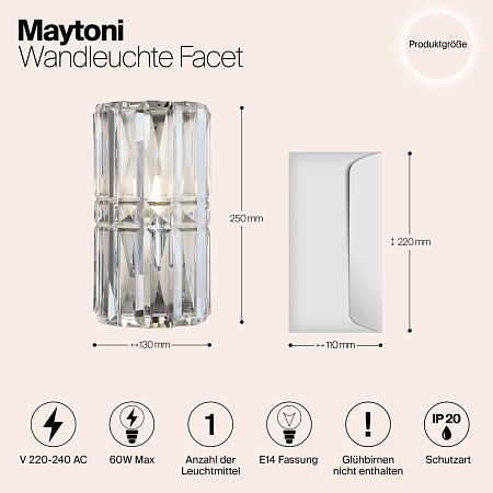 Настенный светильник (бра) Maytoni Facet MOD094WL-01CH - фото