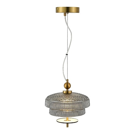 Светильник подвесной ST-Luce Латунь/Латунь, Дымчатый LED 1*8W 3000K SL6122.303.01 - фото