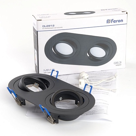 Светильник потолочный встраиваемый, DL2812 MR16 50W G5.3 "овал", черный - фото