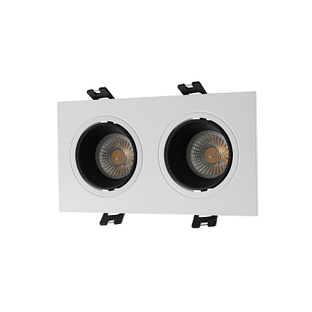 DK3072-WH+BK Встраиваемый светильник, IP 20, 10 Вт, GU5.3, LED, белый/черный, пластик - фото