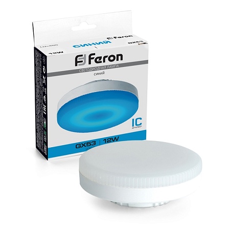 Лампа светодиодная Feron LB-455 GX53 12W 175-265V синяя - фото