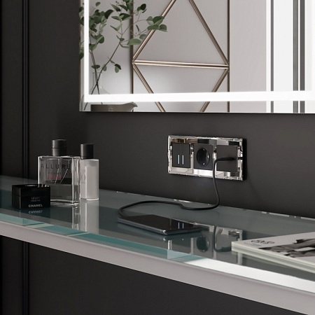 Розетка USB тип A+С черный матовый W1171808 - фото