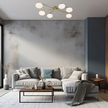 Потолочный светильник Eurosvet 70220/6 латунь Smart - фото