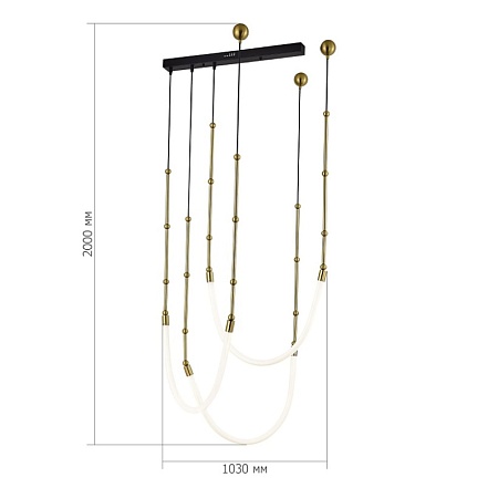 Светильник подвесной ST-Luce Латунь/Белый LED 3*15W 3000K SL6132.303.45 - фото