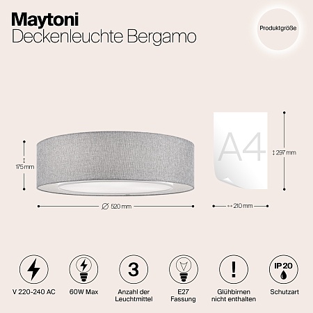 Потолочный светильник Maytoni Bergamo MOD613CL-04GR - фото