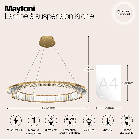 Подвесной светильник Maytoni Krone P097PL-L36G4K - фото