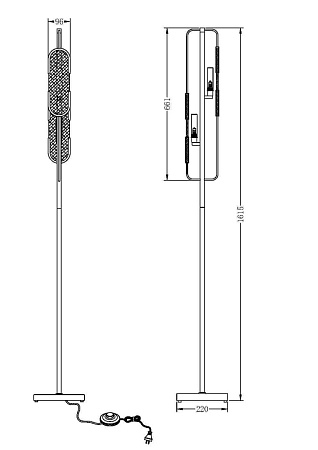 Напольный светильник (торшер) Maytoni Marmo MOD099FL-02G - фото