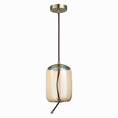 Люстра подвесная ST-Luce Бронза/Янтарный LED 1*10W 3000K SL6108.323.01 - фото