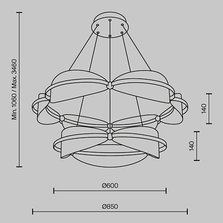 Подвесной светильник Maytoni Breeze MOD281PL-L80BS3K - фото