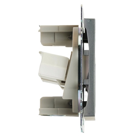 Розетка компьютерная 2-местная RJ-45 (механизм) STEKKER GLS00-7109-06 , серия Катрин, графит - фото