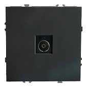 Розетка телевизионная 1-местная (механизм), STEKKER, 75 Ом, 5-862МГц, серия Эмили, RST00-5108-05, черный уголь, soft touch