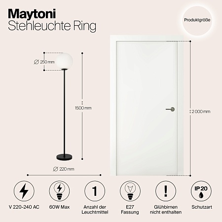 Напольный светильник (торшер) Maytoni Ring MOD013FL-01B - фото