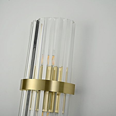 Бра Odeon Clear Glass Gold Metal Wall Lamp Imperiumloft 147727-22 - фото