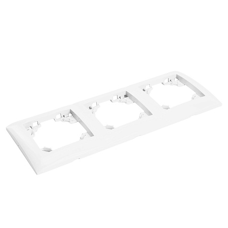 Рамка 3-местная горизонтальная STEKKER, PFR00-9003-01, серия Эрна, белый - фото