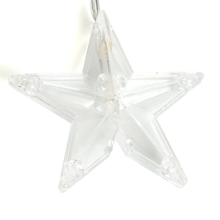 Светодиодная гирлянда Feron CL25 занавес Звездочки 2*1м  + 3м мультиколор с контроллером, статичная, c питанием от сети 230V, прозрачный шнур - фото