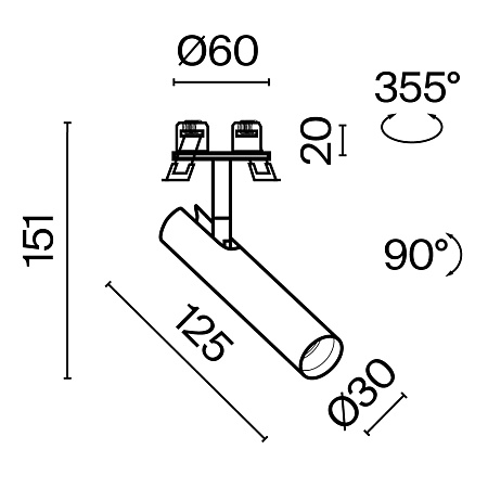 Встраиваемый светильник Technical Focus T C141RS-L125-6W3K-B - фото