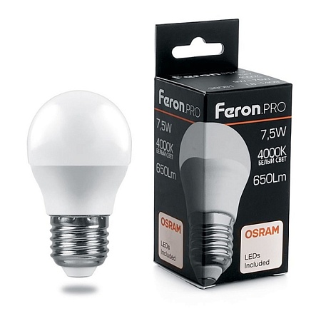 Лампа светодиодная Feron.PRO LB-1407 Шарик E27 7.5W 175-265V 4000K - фото