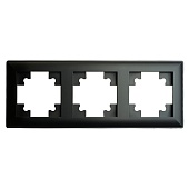 Рамка STEKKER, PFR00-7003-05 3-местная, пластик, серия Катрин, черный