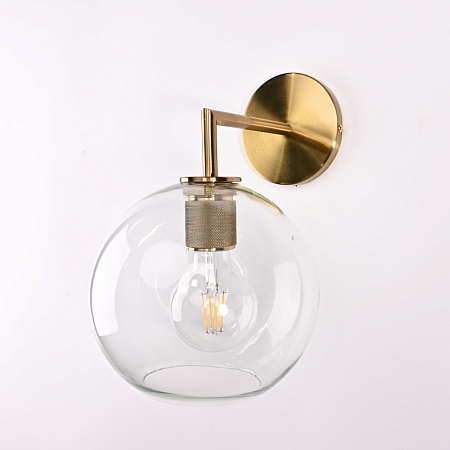 Бра Rh Utilitaire Globe Shade Single Sconce Brass Imperiumloft 123276-22 - фото