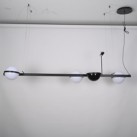 Реечный Подвесной Светильник Palma Wall Lamp 3 Шара + 1 Вазон Горизонтальная Imperiumloft 204173-22 - фото