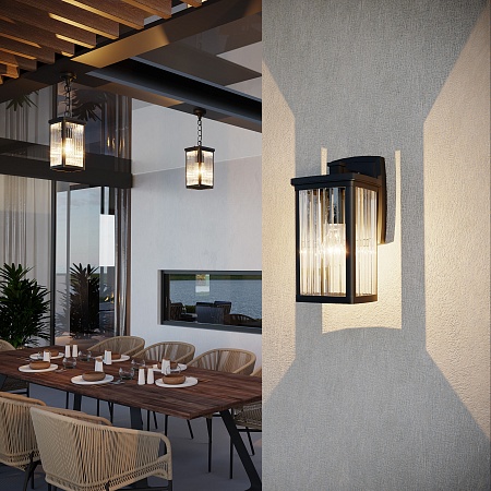 Настенный уличный светильник Lame D кофе IP33 GL 1006D Elektrostandard - фото