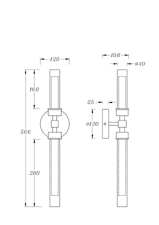 Настенный светильник (бра) Maytoni Stelo MOD116WL-L7BS3K - фото