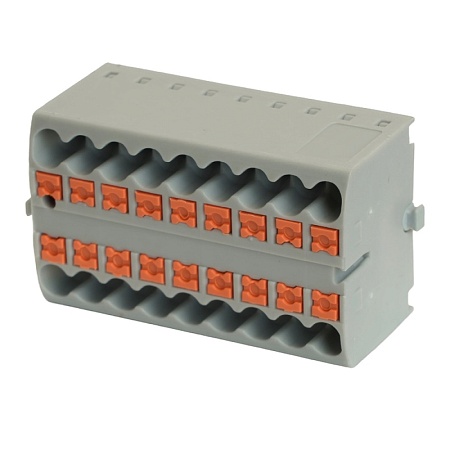 Зажим блочный (групп) для распред.тока нагрузки push-in на 18 точек, сеч 2,5 мм2, 450V, 24А,серый LD580 PTFIX 18/25 - фото