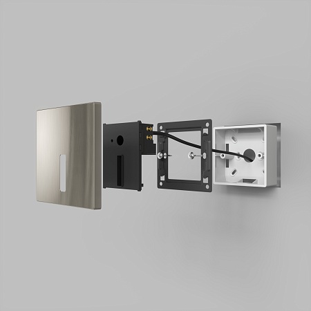 DK1030-NI Светильник встраиваемый в стену, IP 20, LED 3000K, 3 Вт, никель, алюминий - фото