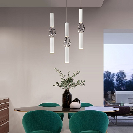 Подвесной акцентный светильник Eurosvet 50191/1 LED белый/хром - фото